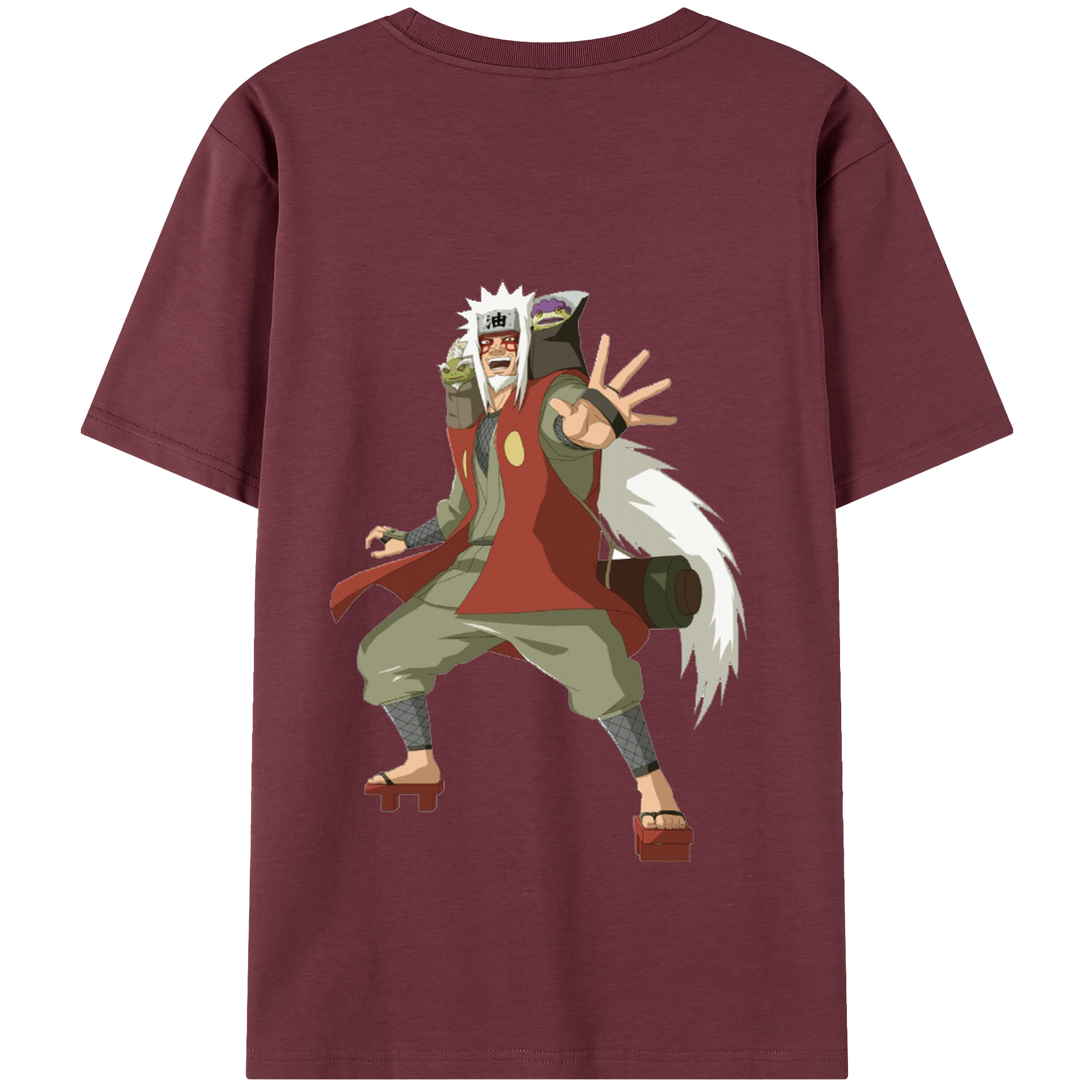 （画像用） NARUTO -ナルト- 自来也（じらいや） Jiraiya 綿100％半袖Tシャツ（背面プリント）